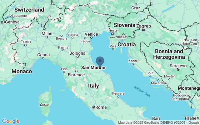 Kaart met locatie Pesaro